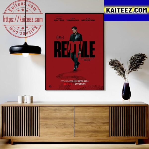 Official Poster For Reptile With Starring Benicio Del Toro Art Decor Poster Canvas