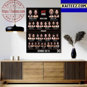 Official Poster For UFC 296 Fight Card Art Decor Poster Canvas