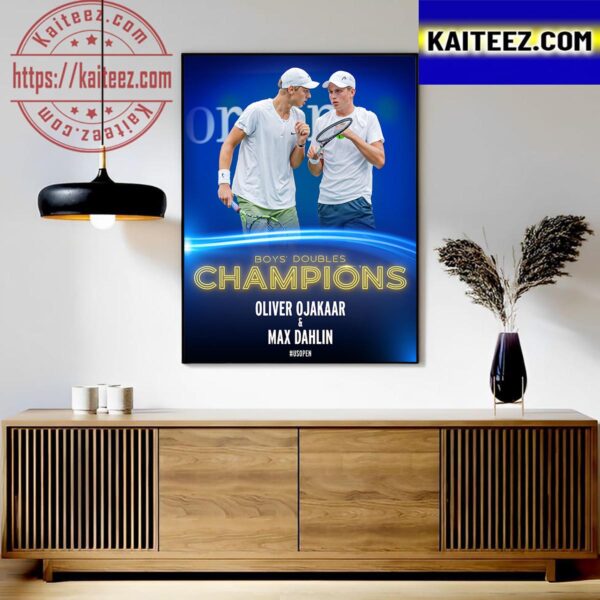 Oliver Ojakaar And Max Dahlin Are The Boys Doubles Champions At US Open 2023 Art Decor Poster Canvas