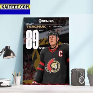 Ottawa Senators Brady Tkachuk In EA Sports NHL 24 Rating Art Decor Poster Canvas