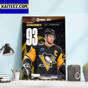 Pittsburgh Penguins Sidney Crosby Rating At EA Sports NHL 24 Art Decor Poster Canvas