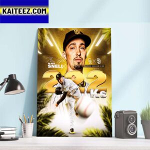 San Diego Padres Blake Snell 222 Ks Career Season High Art Decor Poster Canvas