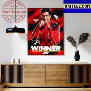 Scuderia Ferrari F1 Team Carlos Sainz Winner F1 Singapore GP Art Decor Poster Canvas