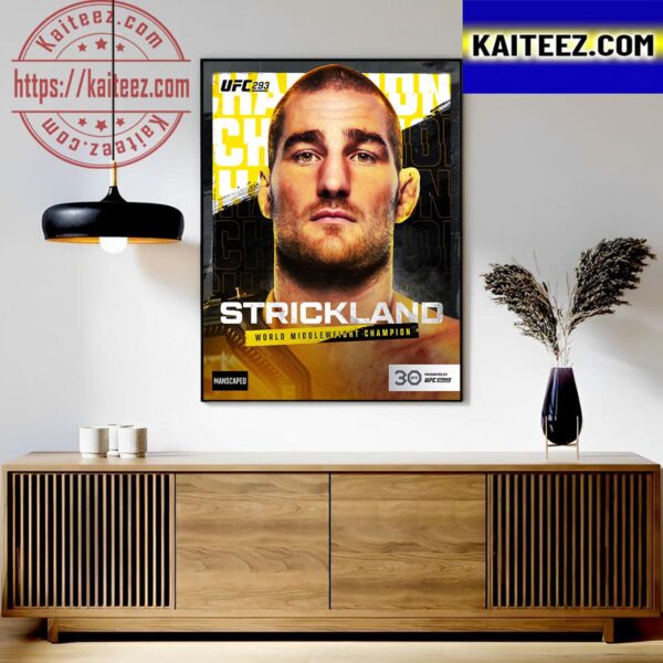 Sean Strickland Become The New World Middleweight Champion At UFC 293 Art Decor Poster Canvas