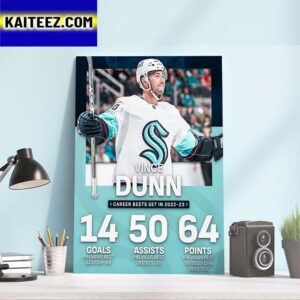 Seattle Kraken Vince Dunn Career Bests Set In 2022-23 Season Art Decor Poster Canvas