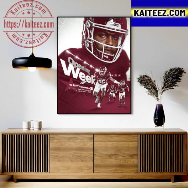 Texas A&M Aggies Football Opening Week Official Poster Art Decor Poster Canvas