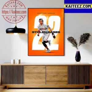 Thairo Estrada Career High with 22 Stolen Bases With San Francisco Giants In MLB Art Decor Poster Canvas