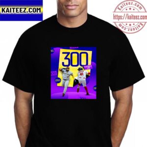 The 300th Career HR In MLB For Carlos Santana Milwaukee Brewers Vintage T-Shirt