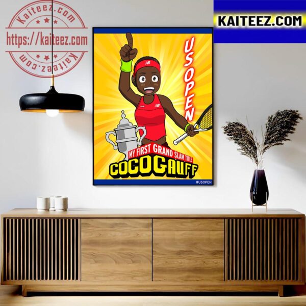 The First Grand Slam Title For Coco Gauff At US Open 2023 Art Decor Poster Canvas