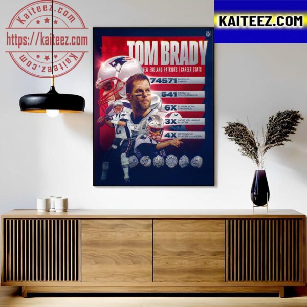 The Goat Tom Brady Will Be Honored By The New England Patriots In Week 1 Art Decor Poster Canvas