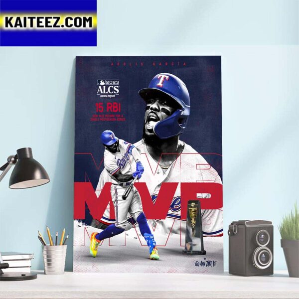 Adolis Garcia MVP ALCS MLB 2023 With 15 RBI Art Decor Poster Canvas