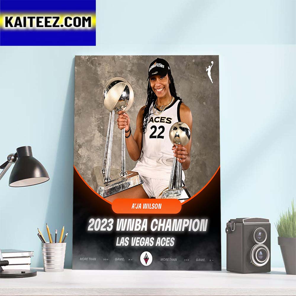 Aja Wilson x Las Vegas Aces 2023 WNBA Champion x Finals MVP Art Decor Poster Canvas