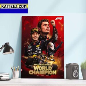 Congratulations Max Verstappen Three-Time F1 World Champion Art Decor Poster Canvas