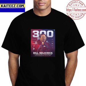 Congratulations to Bill Belichick 300 Regular Season Wins In NFL History Vintage T-Shirt