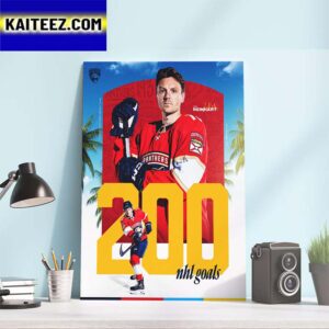 Florida Panthers Sam Reinhart 200 Career NHL Goals Art Decor Poster Canvas