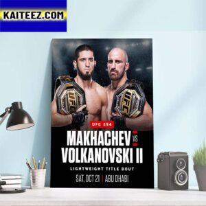 Islam Makhachev Vs Alexander Volkanovski at UFC 294 For Lightweight Title Bout Art Decor Poster Canvas