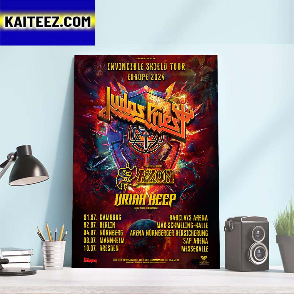 Judas Priest Invincible Shield Tour Europe 2024 on July 2024 Art Decor ...