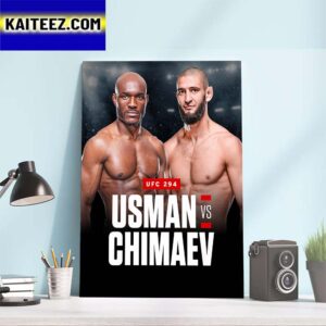 Kamaru Usman Vs Khamzat Chimaev In A Middleweight Bout At UFC 294 Art Decor Poster Canvas