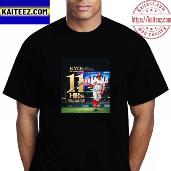 Kyle Schwarber 11 HRs Most Home Runs In NLCS History Vintage T-Shirt