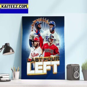 Last Four Left in MLB For Texas Rangers Vs Houston Astros And Arizona Diamondbacks vs Philadelphia Phillies Art Decor Poster Canvas