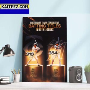 Luis Arraez Is The First Player To Win Consecutive Batting Titles In Both Leagues Art Decor Poster Canvas