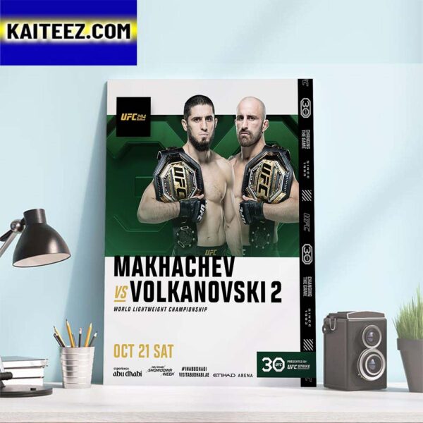 Makhachev Vs Volkanovski 2 For World Lightweight Championship At UFC 294 Art Decor Poster Canvas