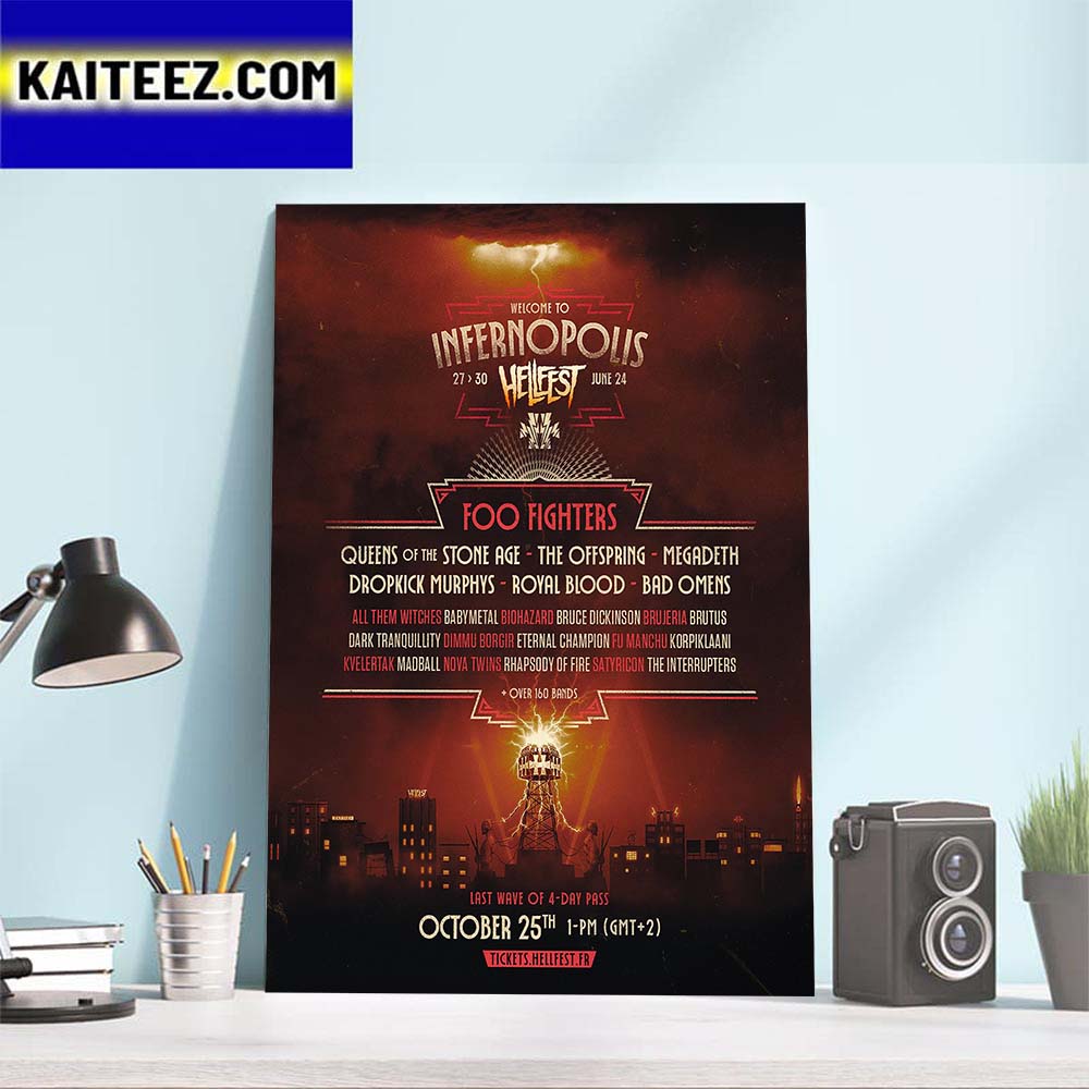 Megadeth Welcome to Infernopolis at Hellfest 2024 Art Decor Poster Canvas