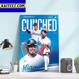 Miami Marlins Clinched MLB Postseason 2023 Art Decor Poster Canvas