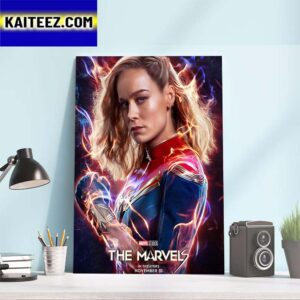 Official Poster For Brie Larson as Carol Danvers Captain Marvel In The Marvels Movie Of Marvel Studios Art Decor Poster Canvas