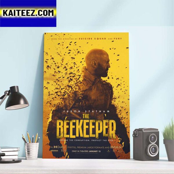 Official Poster For The Beekeeper With Starring Jason Statham Art Decor Poster Canvas