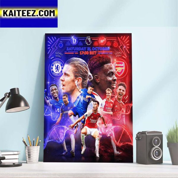 Official Poster Match For Chelsea vs Arsenal On Premier League Art Decor Poster Canvas