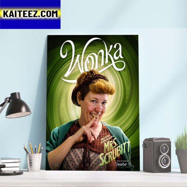 Olivia Coleman as Mrs Scrubbit in Wonka Movie Art Decor Poster Canvas