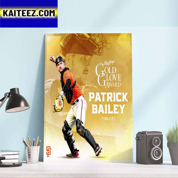 Patrick Bailey 2023 Rawlings Gold Glove Award Finalist Art Decor Poster Canvas