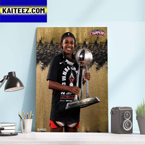 Raise The Stakes Las Vegas Aces x Jackie Young 2023 WNBA Champions Art Decor Poster Canvas