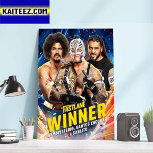 Rey Mysterio Santos Escobar And Carlito Are Winners at WWE Fastlane Art Decor Poster Canvas