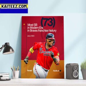 Ronald Acuna Jr Is The Most SB In Modern Era In Braves Franchise History Art Decor Poster Canvas