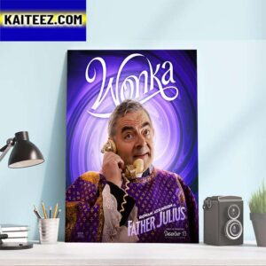Rowan Atkinson as Father Julius in Wonka Movie Art Decor Poster Canvas