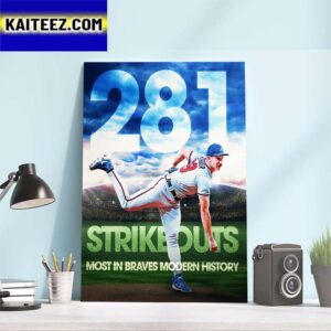 Spencer Strider Is The Latest Atlanta Braves Player To Enter The Franchise Record Books Art Decor Poster Canvas