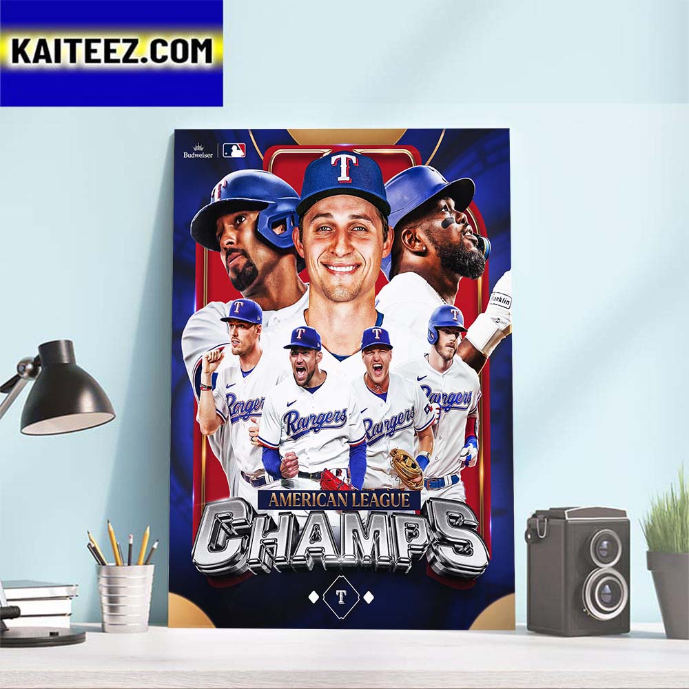 Texas Rangers 2023 American League Champions Art Decor Poster Canvas