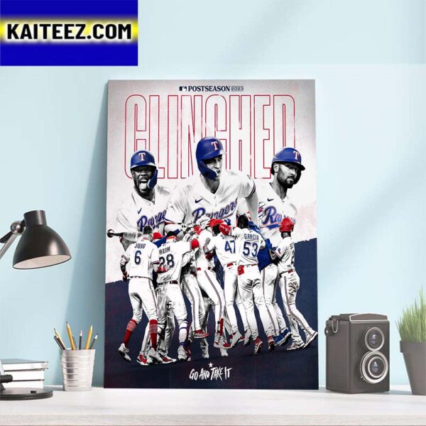Texas Rangers Clinched 2023 MLB Postseason Bound Art Decor Poster Canvas