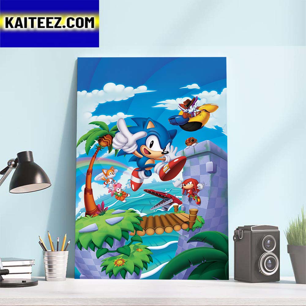 The Full Artwork For The Sonic Superstars Reversible Cover Art Decor Poster Canvas