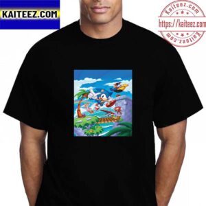 The Full Artwork For The Sonic Superstars Reversible Cover Vintage T-Shirt