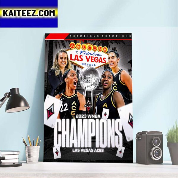 The Las Vegas Aces Are Back To Back WNBA Champions 2023 Art Decor Poster Canvas