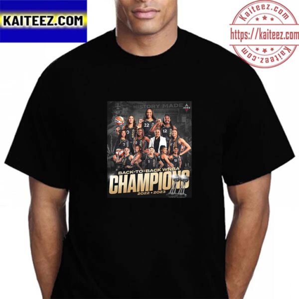 The Las Vegas Aces Back To Back 2022 2023 WNBA Champions Vintage T-Shirt