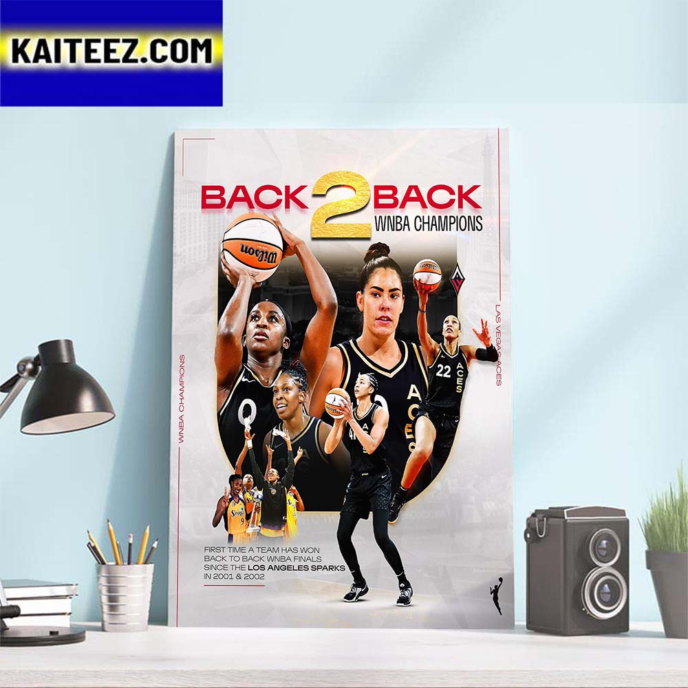 The Las Vegas Aces Back To Back WNBA Champions 2023 Art Decor Poster Canvas