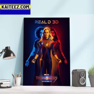 The Marvels Movie Of Marvel Studios RealD 3D Poster Art Decor Poster Canvas