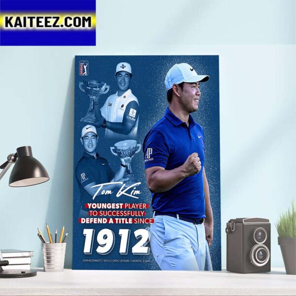 Tom Kim Is The Youngest Player To Successfully Defend A Title Since 1912 Art Decor Poster Canvas