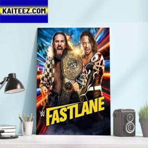 WWE World Heavyweight Champion Seth Rollins Defends Against Shinsuke Nakamura In A Last Man Standing Match At WWE Fastlane Art Decor Poster Canvas