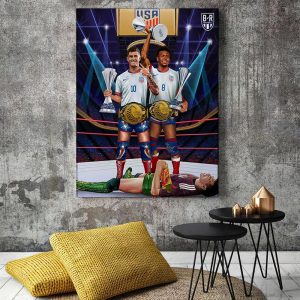 USMNT Defeat Mexico To Win Their Third-Straight Concacaf Nations League Decor Home Art Poster Canvas