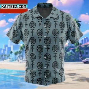 Alphonse V1 Fullmetal Alchemist Gift For Family In Summer Holiday Button Up Hawaiian Shirt